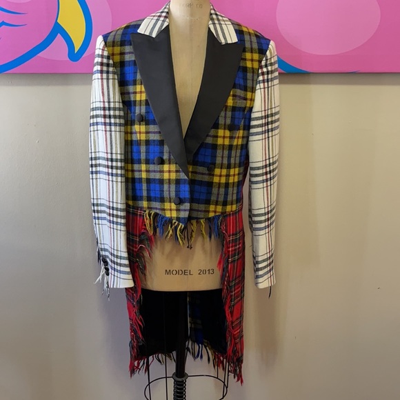 Moschino Couture Men's Plaid Wool Tuxedo Jacket NWT - Picture 3 of 16